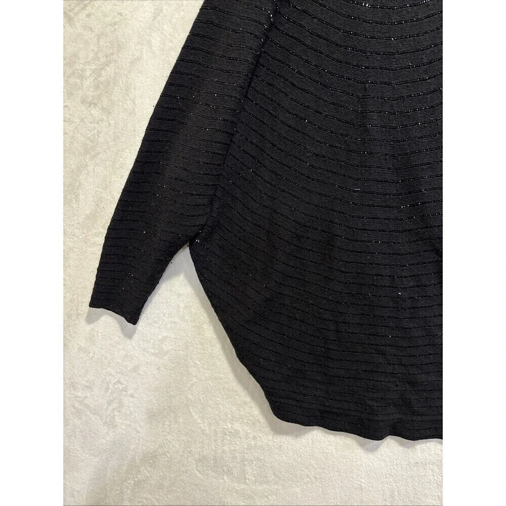 Ralph Lauren Black Label Cardigan Beaded Sweater Art Deco Clasp Women's Large